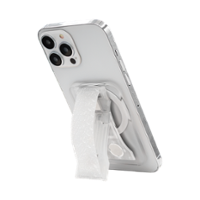 LoveHandle - PRO MagSafe Compatible Magnetic Phone Grip w/Kickstand, Mount, Strap and Stand for Smartphone and Tablet, MagSafe Ring - Crystal Clear Glitter - Angle_Zoom