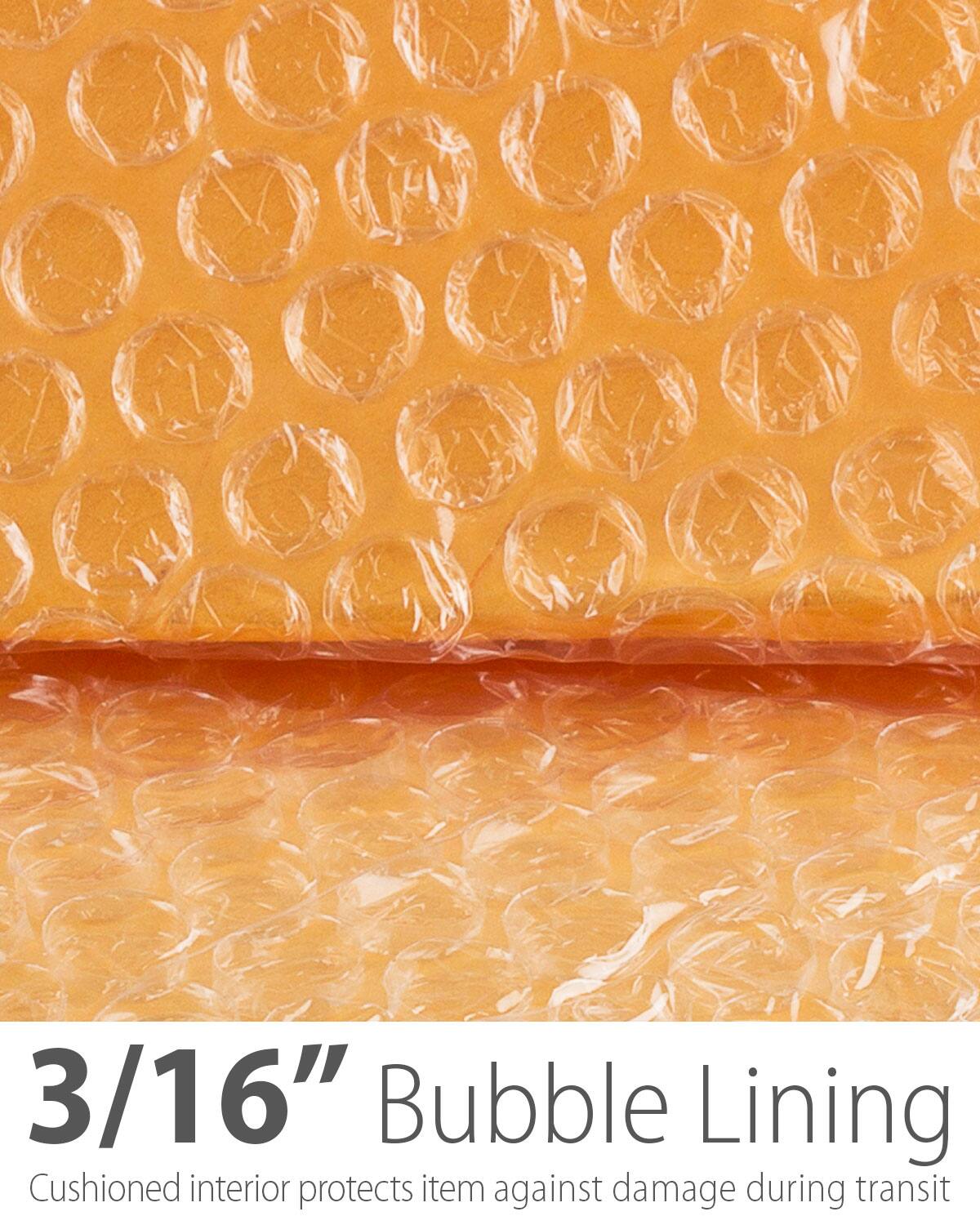 3/16" Bubble Lining  
Cushioned interior protects item against damage during transit