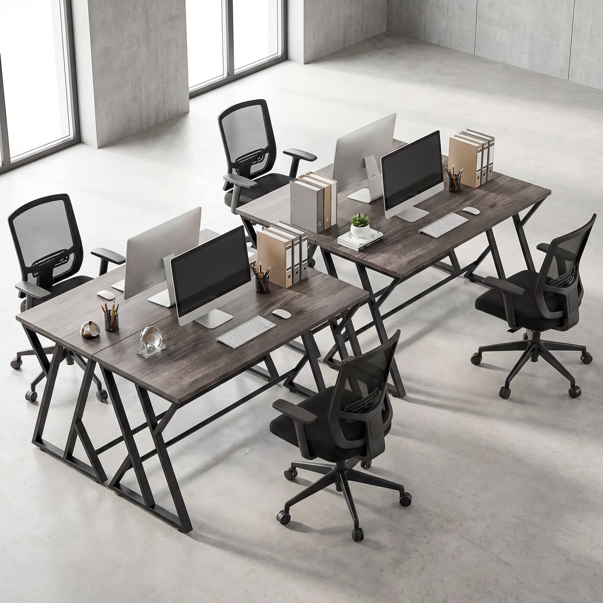 Alt View 8. Homcom - Inch Computer Desk, Industrial Writing Desk with Z-Shaped Metal Leg, Study Table for Home Office - Distressed Gray.