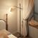 Angle. U-HOMY - Modern Floor Lamp with Woven Shade – Foot-Operated Standing Light, Includes LED Bulb for Home or Office.