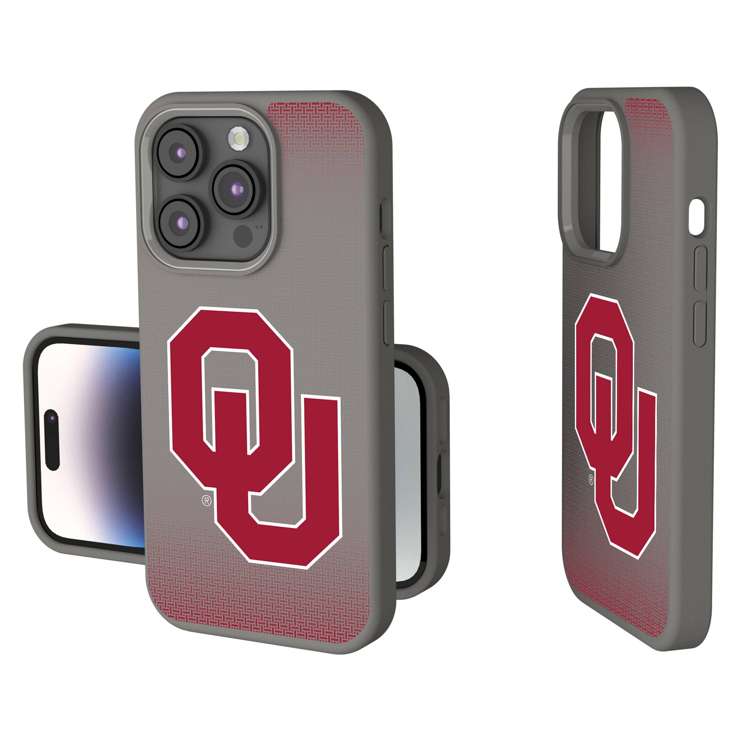 Keyscaper - NCAA - Oklahoma Sooners Linen Logo iPhone Soft Touch Case - 15 - Gray