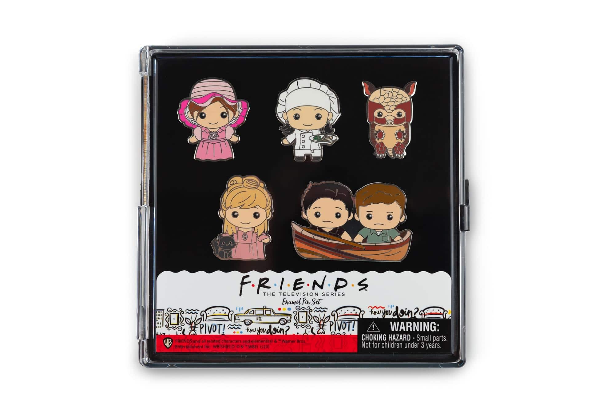Friends - Exclusive Chibi Characters 5-Piece Enamel Pin Set Toynk Exclusive - Black