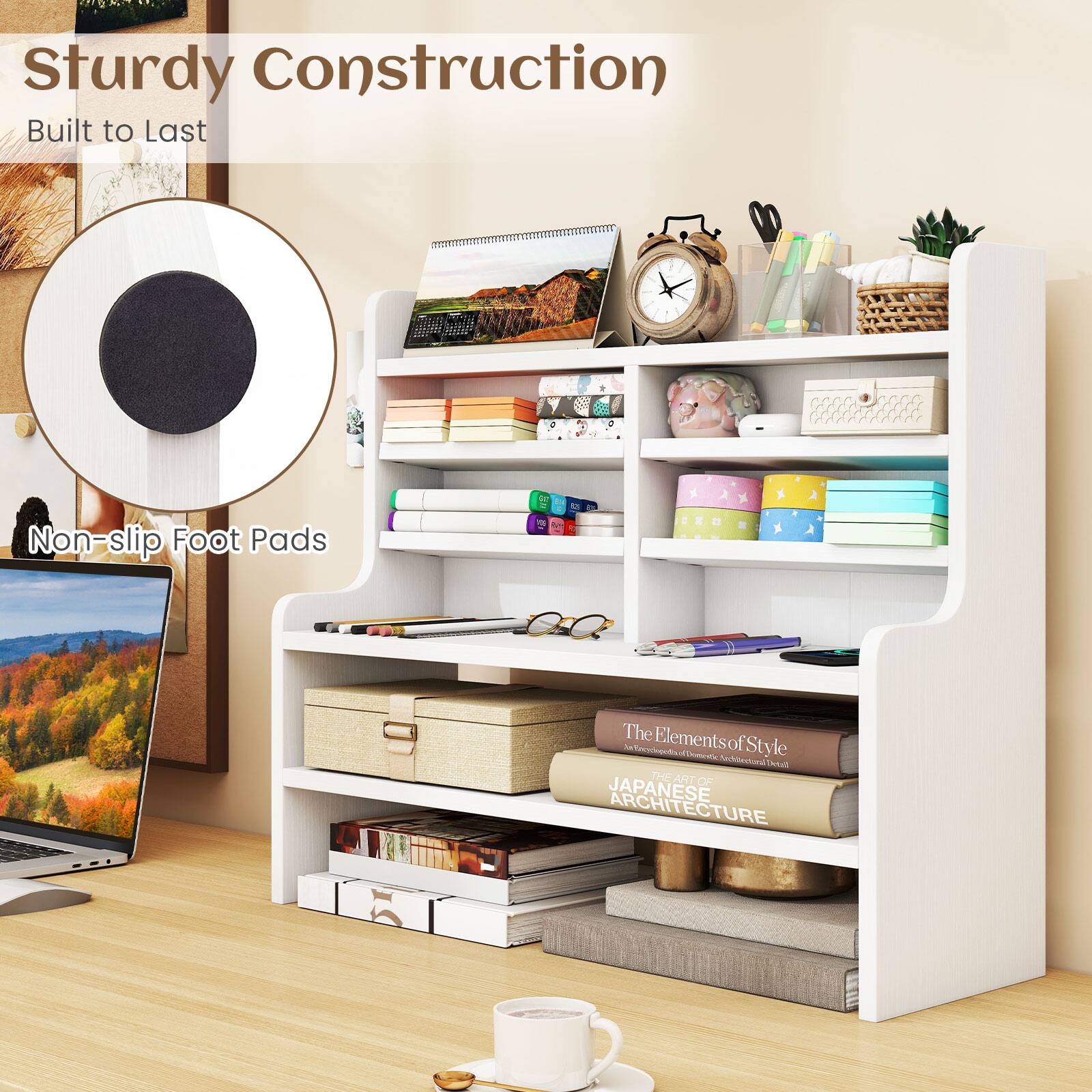 Sturdy Construction Built to Last

Non-slip Foot Pads

The Elements of Style: The Art of Japanese Architecture