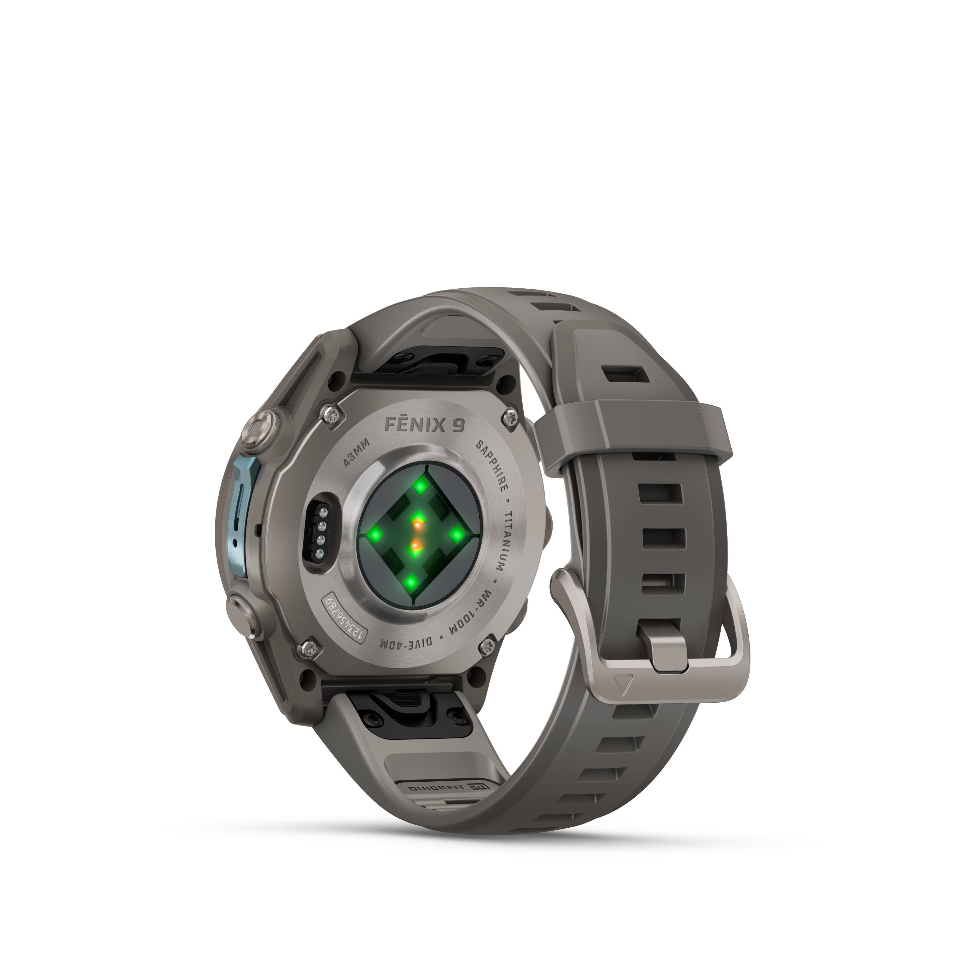 FENIX 9 43MM SAPPHIRE - 4 TITANIUM WR-100M WR 123456789 DIVE-40M  
QUICKFIT