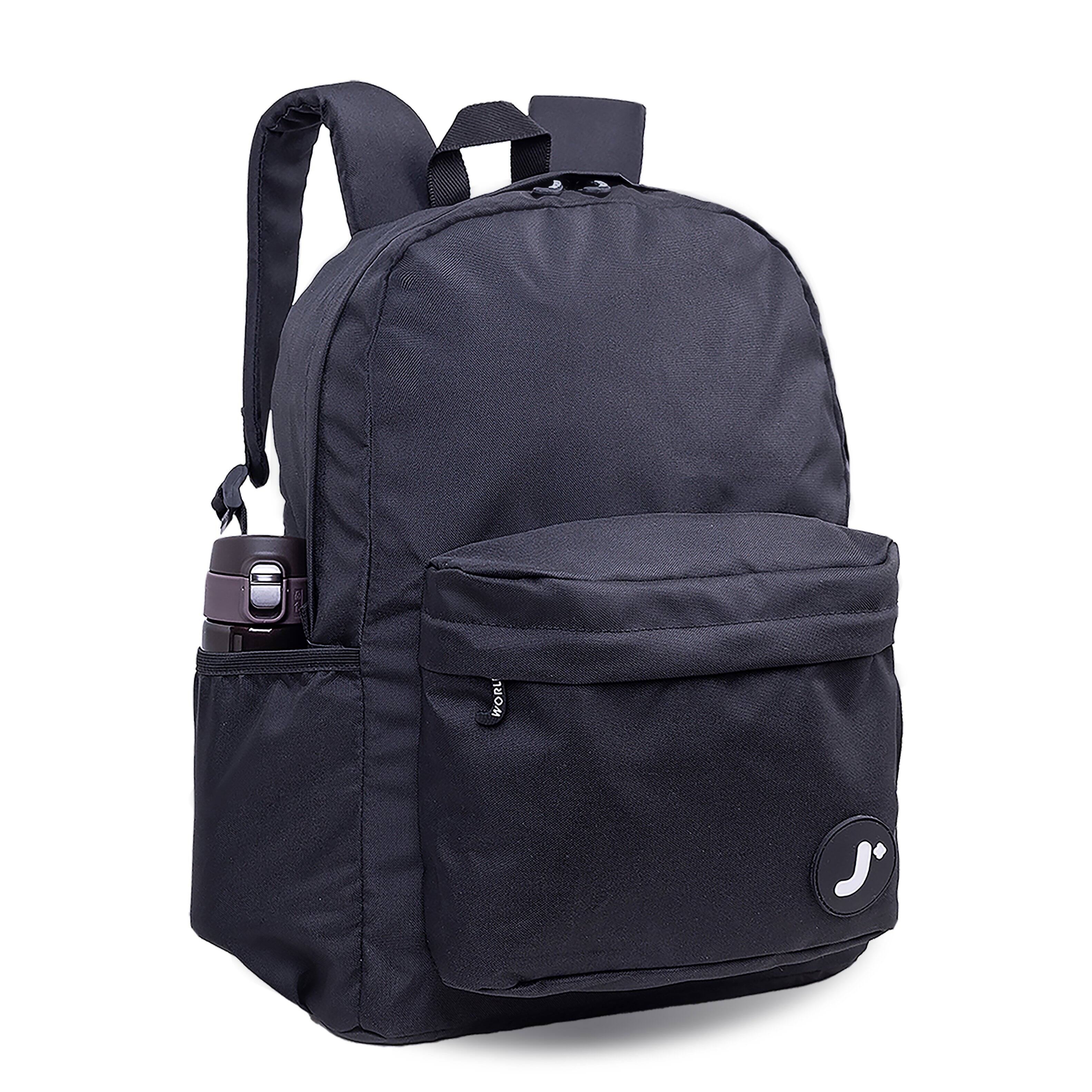 Left. J World - J World Unisex Oz 17" Daily Backpack For School And Travel - Black - BLACK.