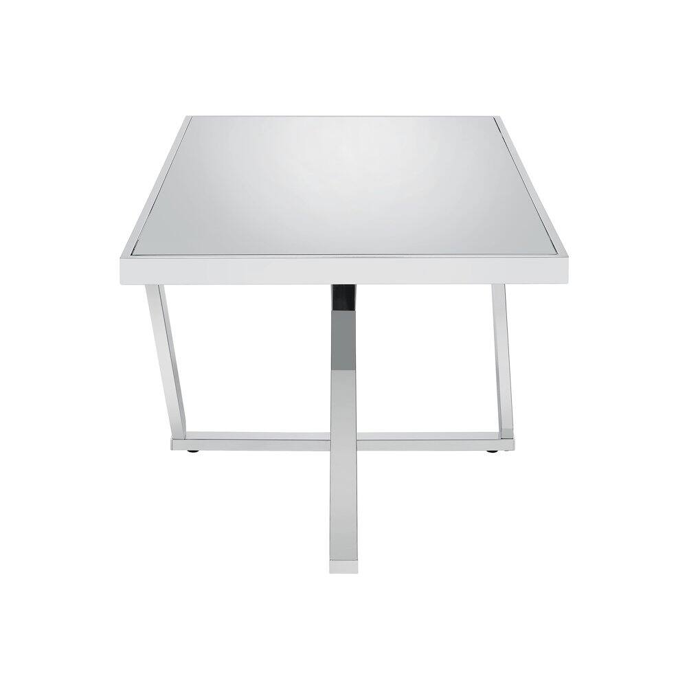 Alt View 2. Furniture of America - Ludington Contemporary Metal Coffee Table in Chrome - Silver.