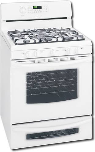 Angle Standard. Frigidaire - Gallery 30" Self-Cleaning Freestanding Gas Convection Range - White.