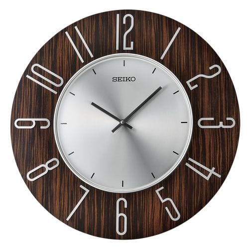 Front. Seiko - Seiko 20" Sara Wall Clock - Brown - Brown.