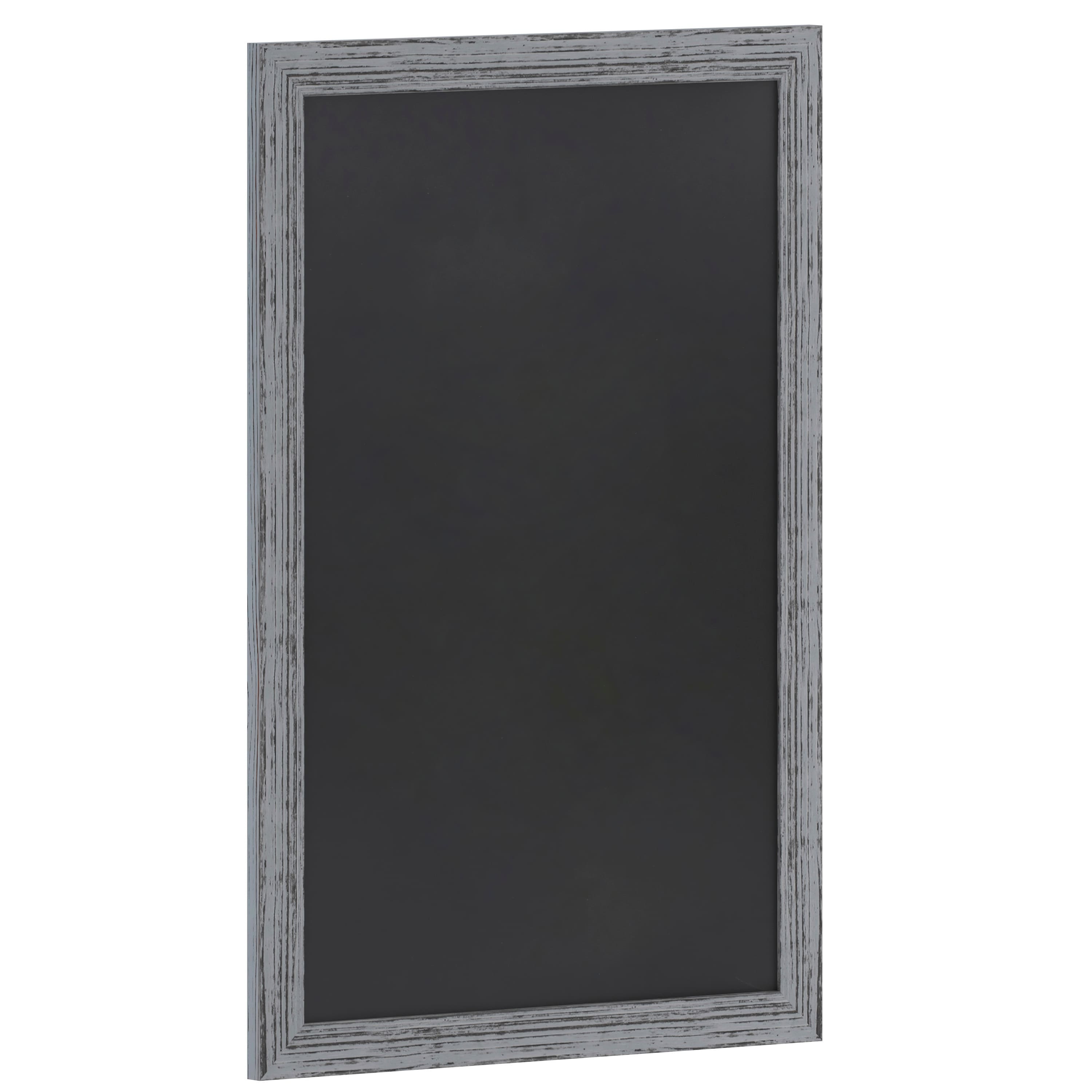 Emma + Oliver - Burke Framed Decorative Wall Hanging Chalkboard with Magnetic Surface and Eraser for Weddings, Parties, Showers and More - Gray