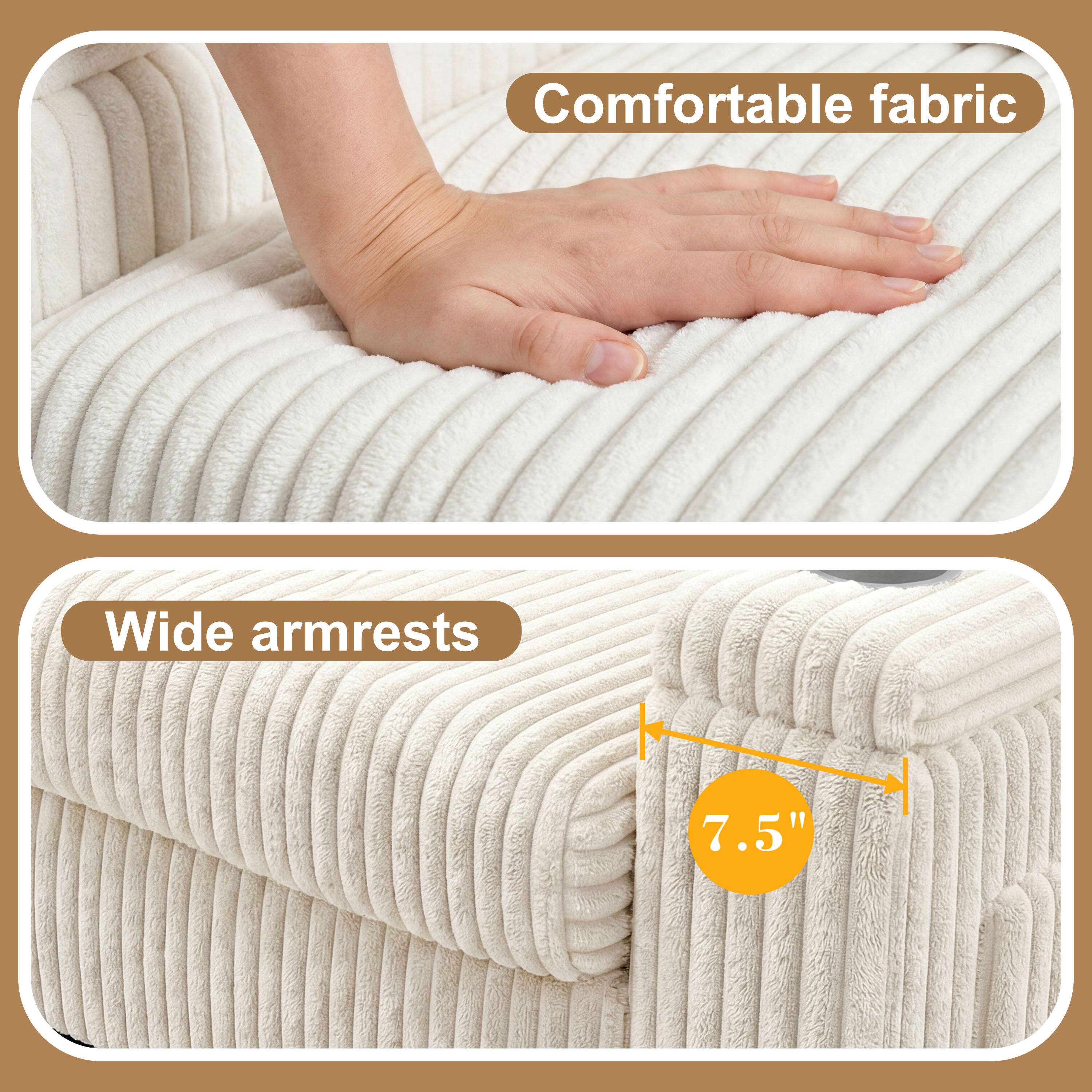 Comfortable fabric  
Wide armrests  
7.5"