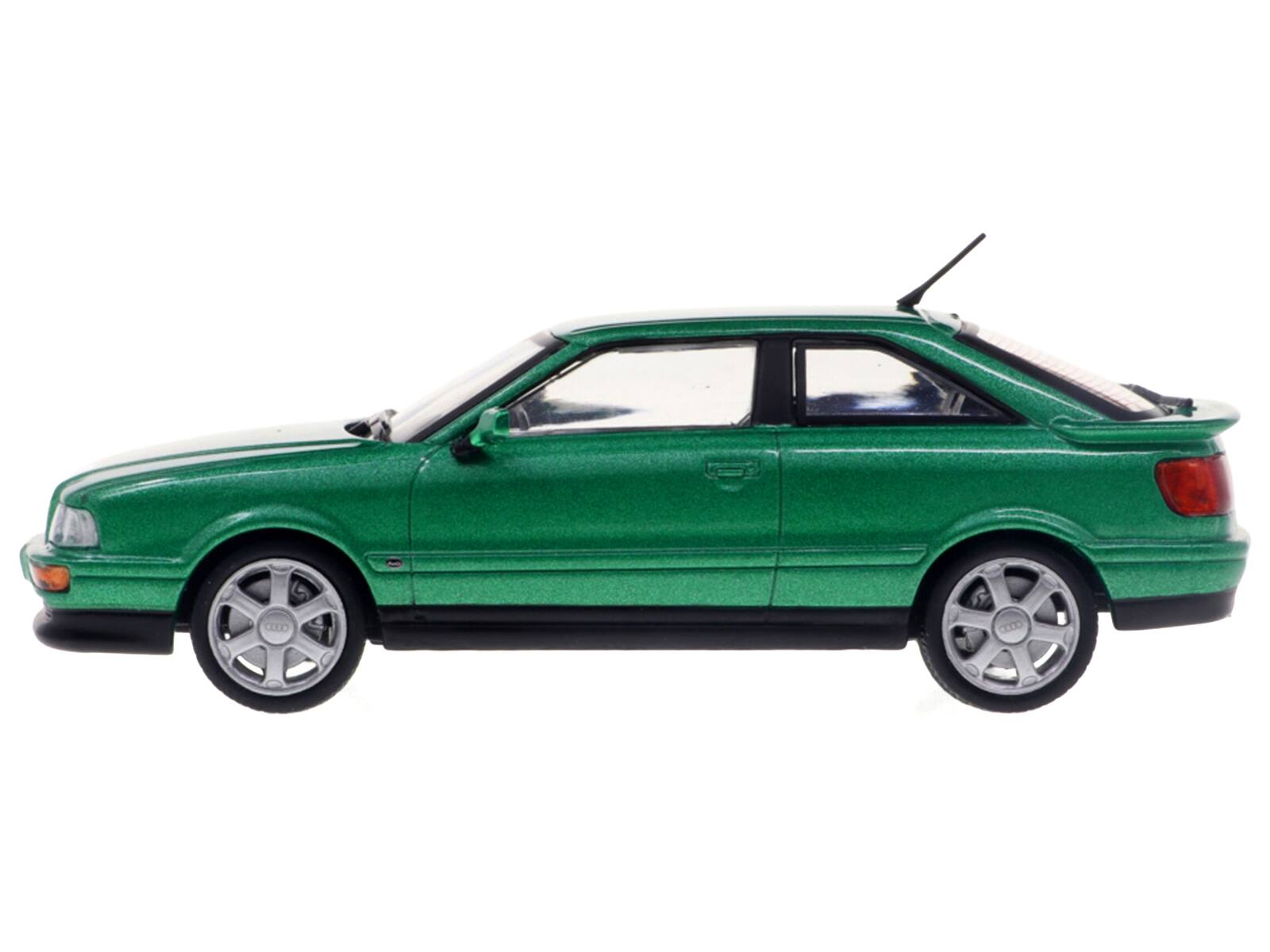Angle. Solido - 1994 Audi Coupe S2 Cricket Green Metallic 1/43 Diecast Model Car by Solido - Green Metallic.