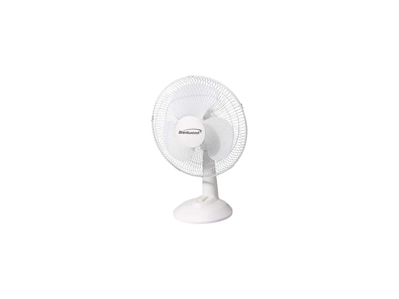 Front. Brentwood Appliances - Brentwood Appliances F-12DW 12” Oscillating Desk Fan, White - White.