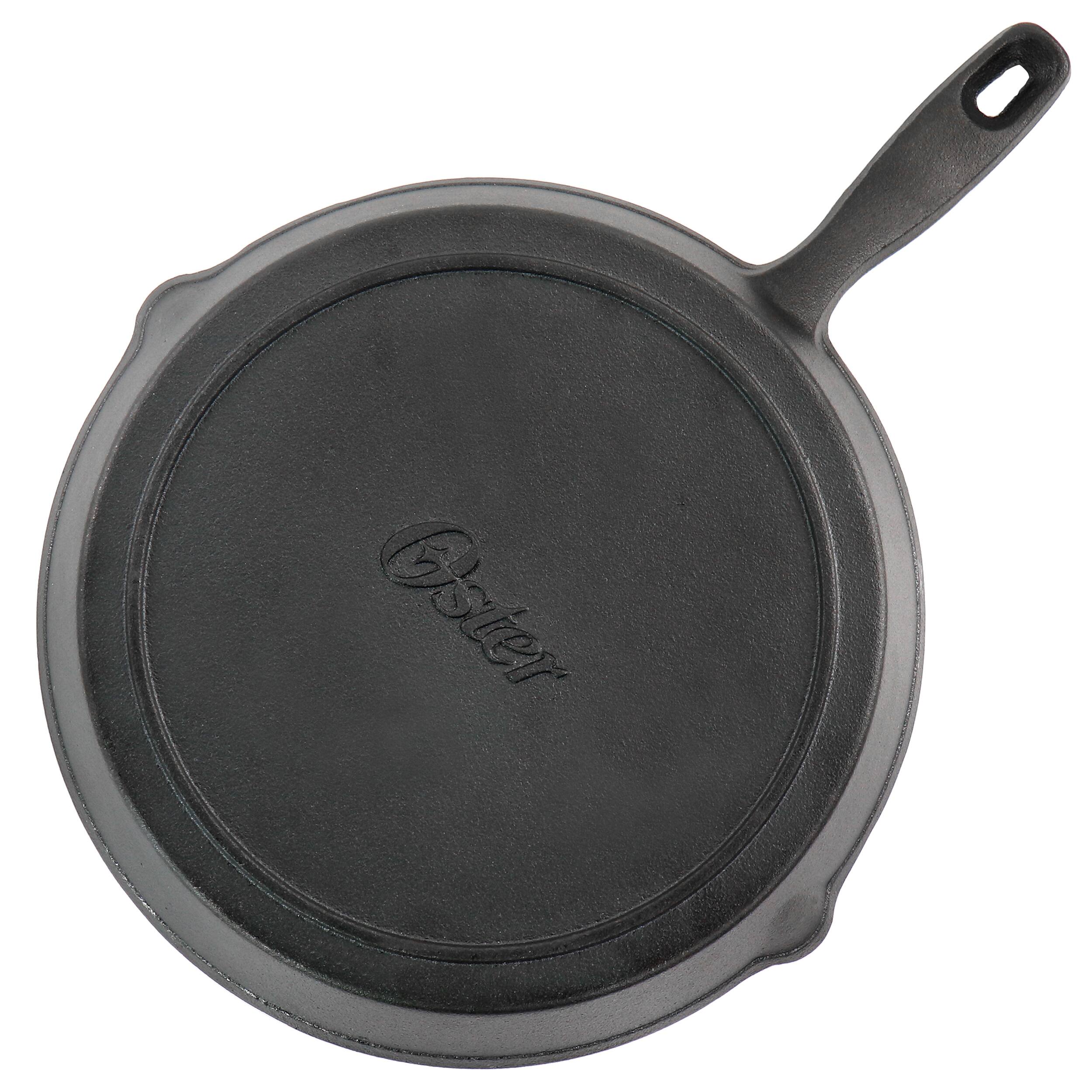 Alt View 5. Oster - Oster Castaway 3 Piece Cast Iron Pre-Seasoned Frying Pans - Black.