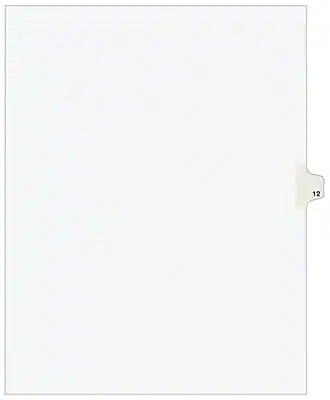 Front. Avery - Legal Pre-Printed Paper Divider, 25/Pack - White.