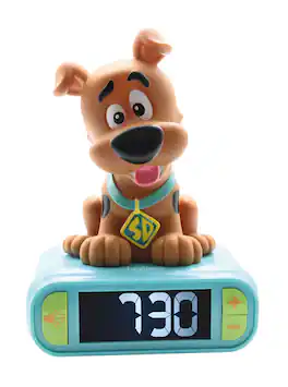 Lexibook - Scooby-Doo Digital Alarm Clock with 3D Night Light & Sound Effects - Blue