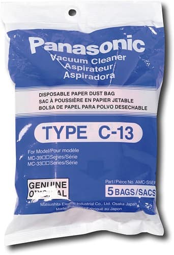 Front Standard. Panasonic - Replacement Canister Vacuum Bag for Select Panasonic Vacuums.
