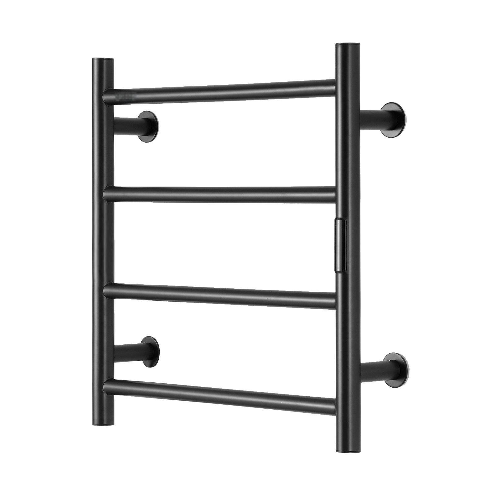 Alt View 9. Glintex - 4 Bars Wall Mounted Heated Towel Rack, Waterproof Towel Warmer with Timer & 5-Level Temperature Settings - Black.