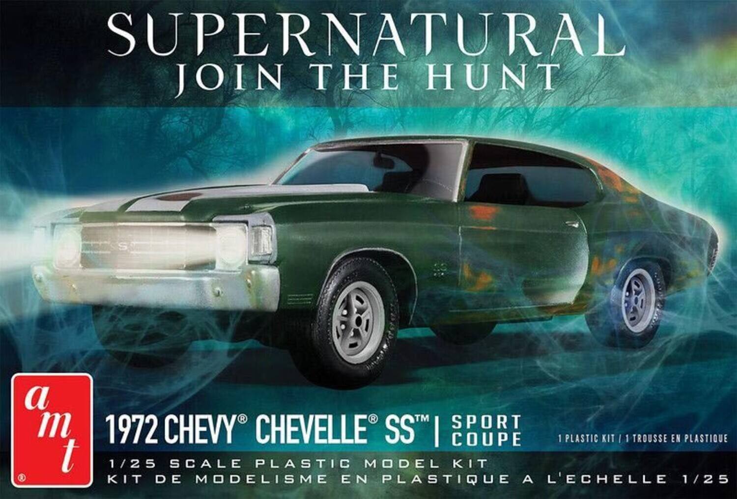 SUPERNATURAL JOIN THE HUNT

a m t

1972 CHEVY® CHEVELLE® SS™ SPORT COUPE

1/25 SCALE PLASTIC MODEL KIT

1 PLASTIC KIT / 1 TROUSSE EN PLASTIQUE

KIT DE MODÉLISME EN PLASTIQUE À L'ÉCHELLE 1/25
