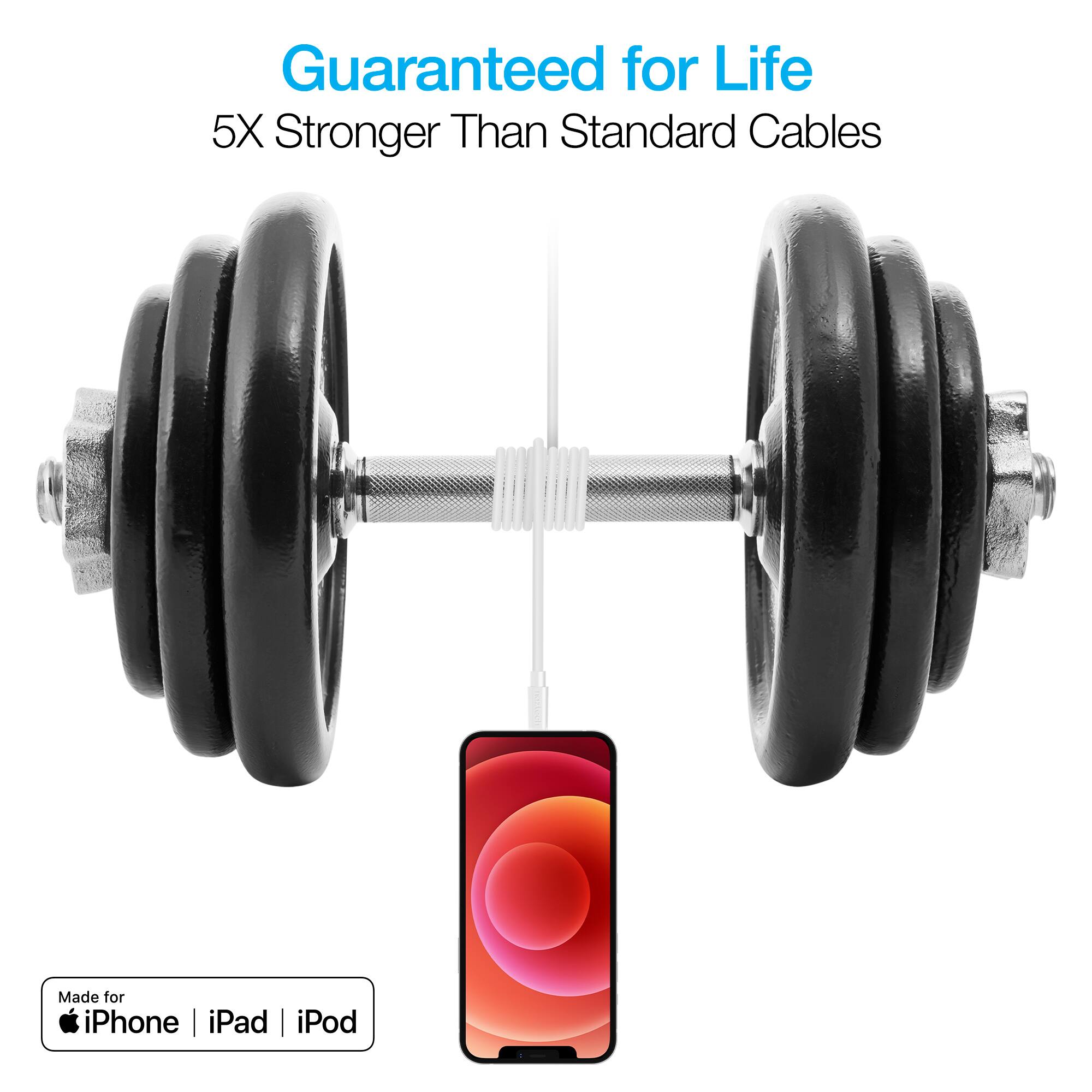 Guaranteed for Life  
5X Stronger Than Standard Cables  
Made for iPhone | iPad | iPod