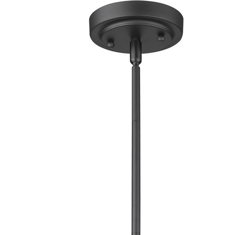 Left. Hivvago - Hivvago Matte Black Hanging Light with Dome Shade - Black.