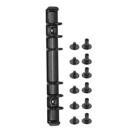 Unique Bargains - 3 Sets 6-Hole Ring Binder, A6 20mm Book Binding Kit Planner Maker Binder Ring Clip Mechanisms with Screw - Black
