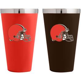 The Memory Company - Cleveland Browns Team Color 2-Pack 16oz. Pint Glass Set - Multicolor