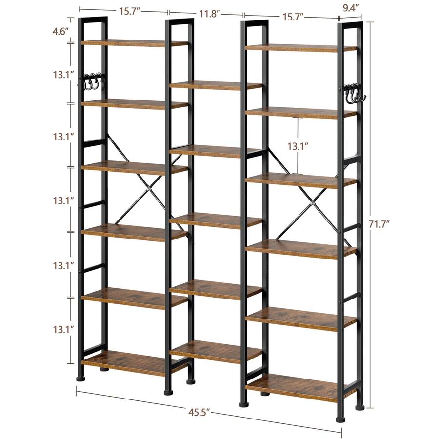 Furnulem Industrial Storage Organizer Bookcase with Open Display ...