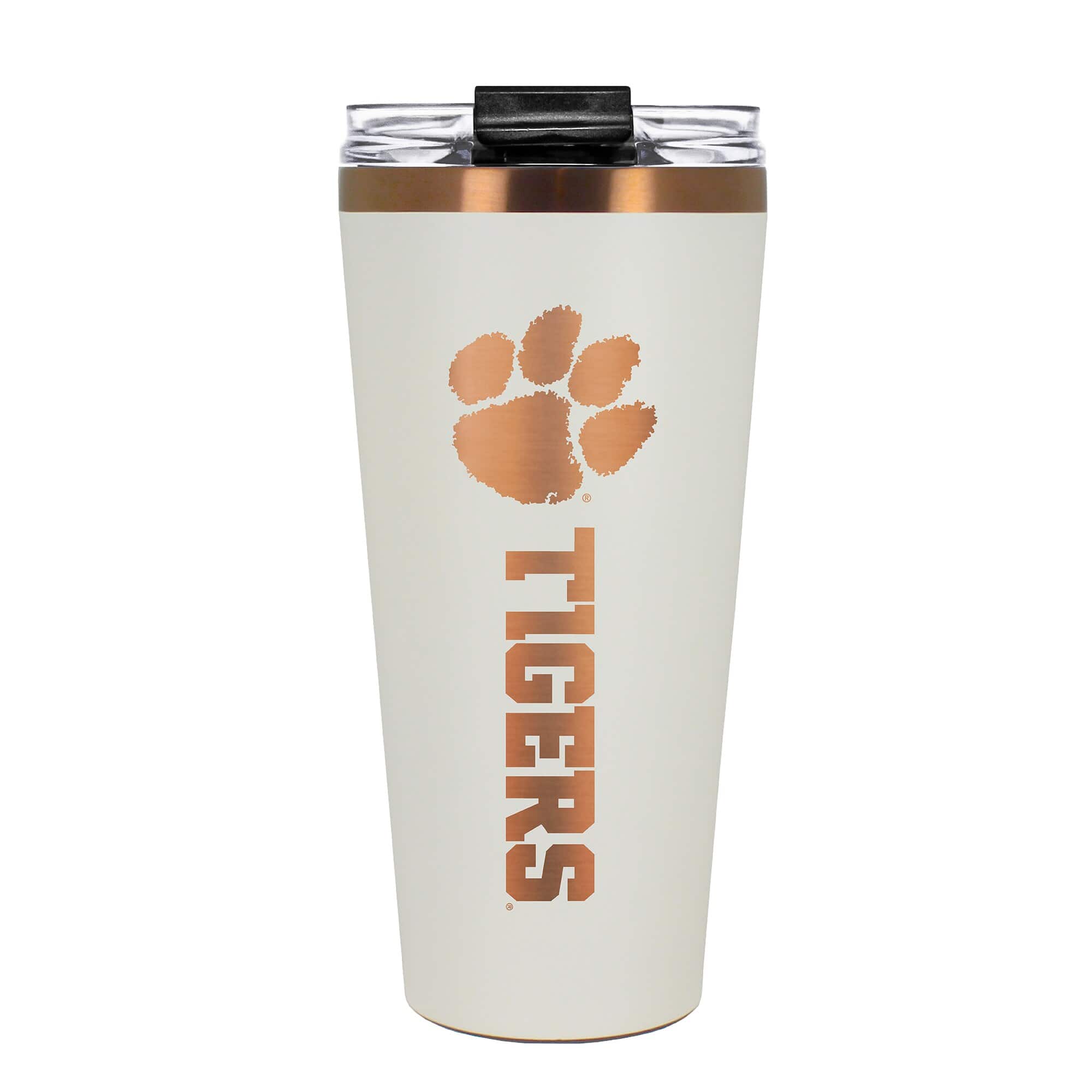 Front. Great American Products - Clemson Tigers 30oz. Big Slim Tumbler - Cream.