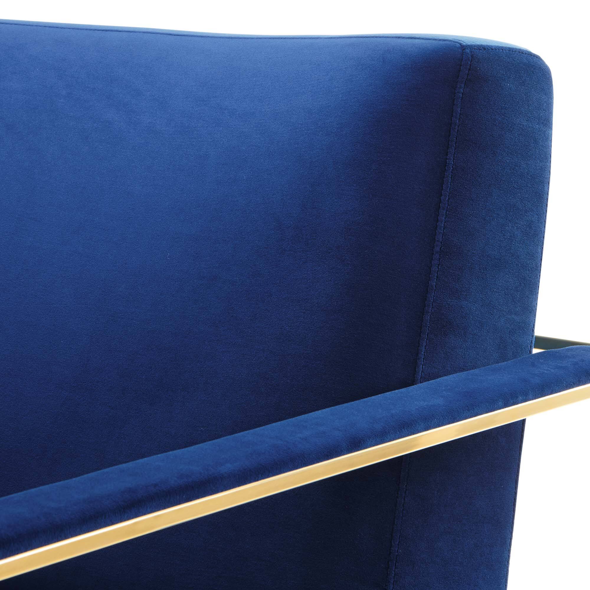 Alt View 4. Modway - Seg Performance Velvet Accent Chair by Modway - Gold Navy.