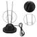 Back. Home Collection - Trisonic Rabbit Ear Indoor TV Antenna with Coax Cable - Black.