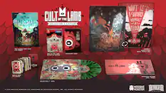 Jno Lhou Carles Dulmas - CULT OF THE LAMB COLLECTOR'S EDITION
- THE PILGRIM COMIC BOOK (112 PAGES)
- CULT OF THE LAMB DEFINITIVE EDITION STEELBOOK CASE
- CULT OF THE LAMB ORACLE DECK (44 CARDS)
- ICONART DOUBLE-SIDED METAL POSTER (A4)
- COLLECTIBLE 7" VINYL
WHAT IS A SHEPHERD WITHOUT A FLOCK? THE PILGRIM COMIC BOOK
MASSIVE MONSTER LTD. PUBLISHED BY DEVOLVER DIGITAL, INC. ALL RIGHTS RESERVED.