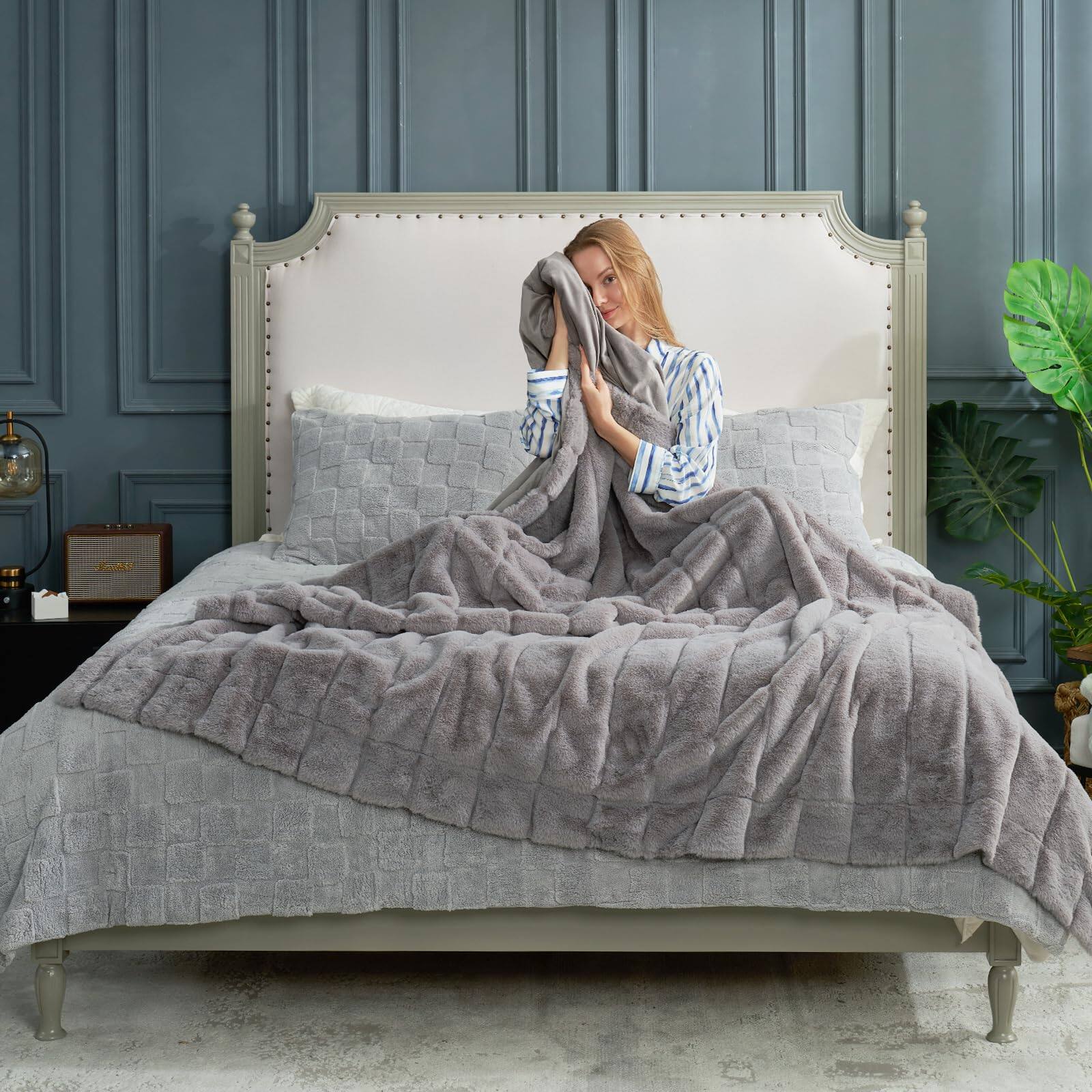 Stripe - Grey Queen(90" x 90")