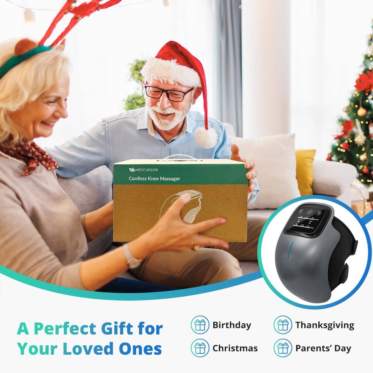MDCURSOR Cordless Knee Massager  
A Perfect Gift for Your Loved Ones  
Birthday, Christmas, Thanksgiving, Parents' Day
