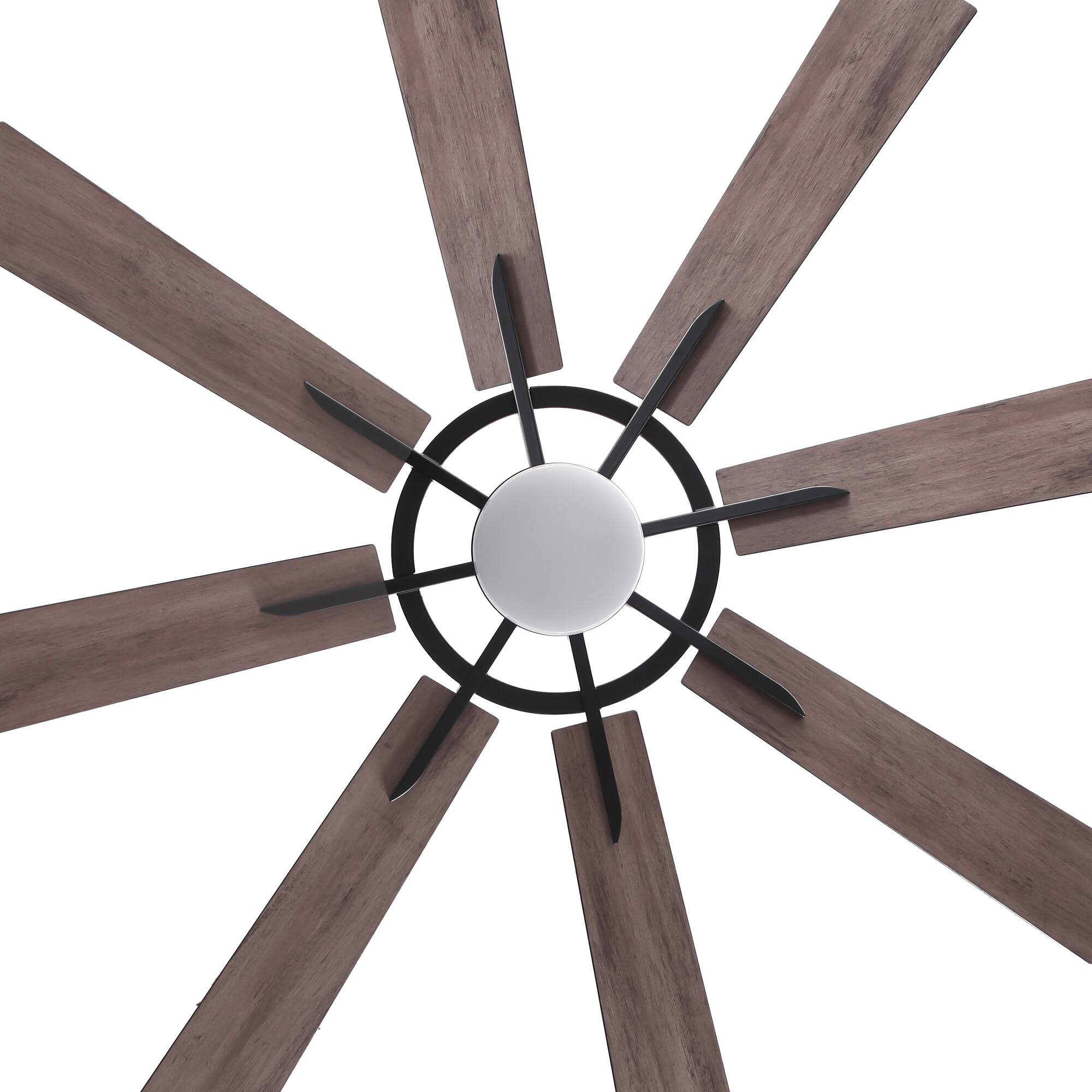 Alt View 7. Vaczon - 72" Matte Black Large Ceiling Fan with LED Light & Reversible Blades - Black.