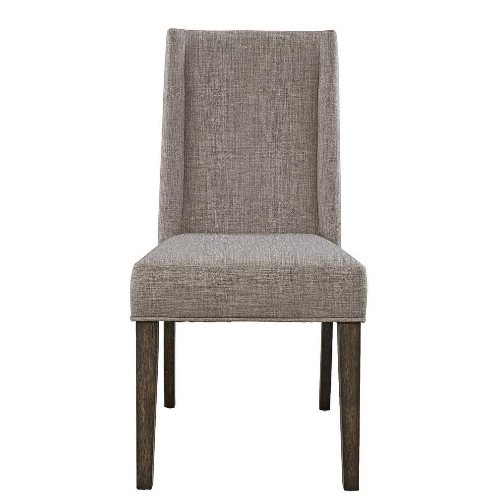 Front. Liberty Furniture Industries - Double Bridge Upholstered Side Chair (RTA)-Set of 2 in Dark Chestnut - Brown.