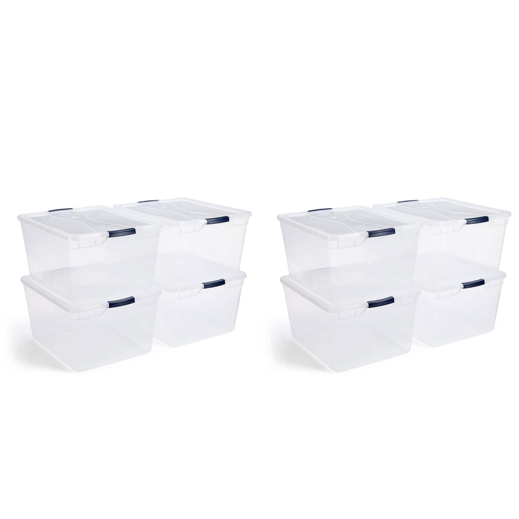 RubberMaid - Cleverstore 74 Qt Latching Plastic Storage Container & Lid (8 Pack)