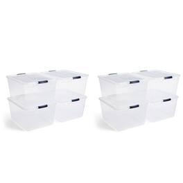RubberMaid - Cleverstore 74 Qt Latching Plastic Storage Container & Lid (8 Pack)