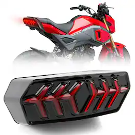 COTTAGE - led tail light turn signal sequential taillight compatible honda grom msx cbr ctx ctxn more - Red