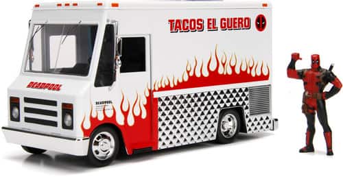 Jada Toys - Marvel Deadpool & Taco Truck Die-cast Car, 1:24 Scale Vehicle, 2.75Collectible Figurine - COLLECTABLES - Multicolor