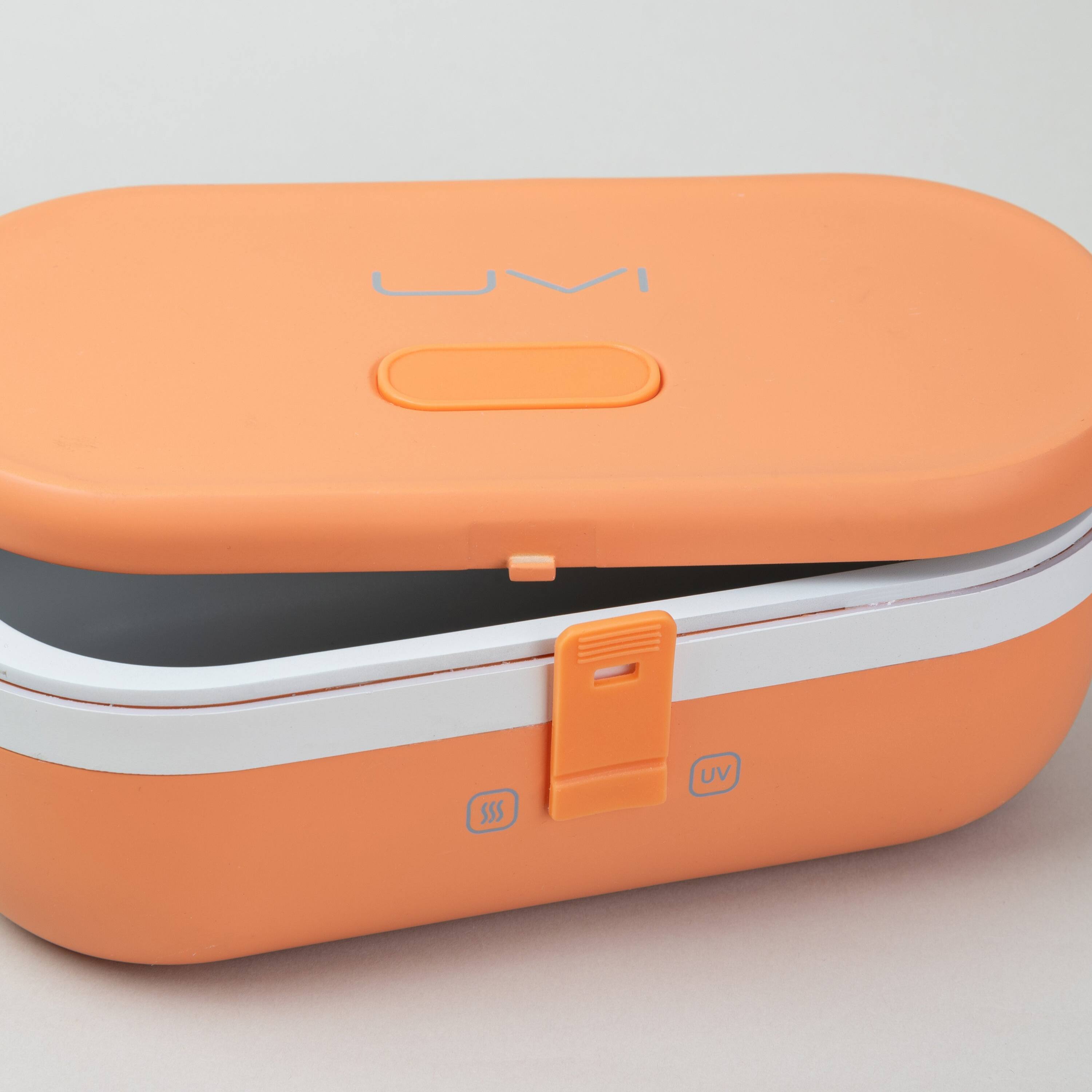 Alt View 4. UVI - UVI Plus Lunchbox – Portable Self-Heating Lunch Box with UV Sanitizer & USB-C Charging - Salmon.