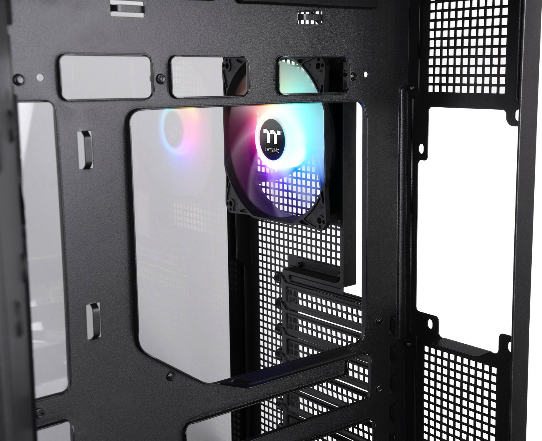 Alt View 9. Thermaltake - View 380 XL TG ARGB Dual-Chamber Chassis with Hidden-Connector Motherboard Support ATX Mid Tower PC Case - Black.