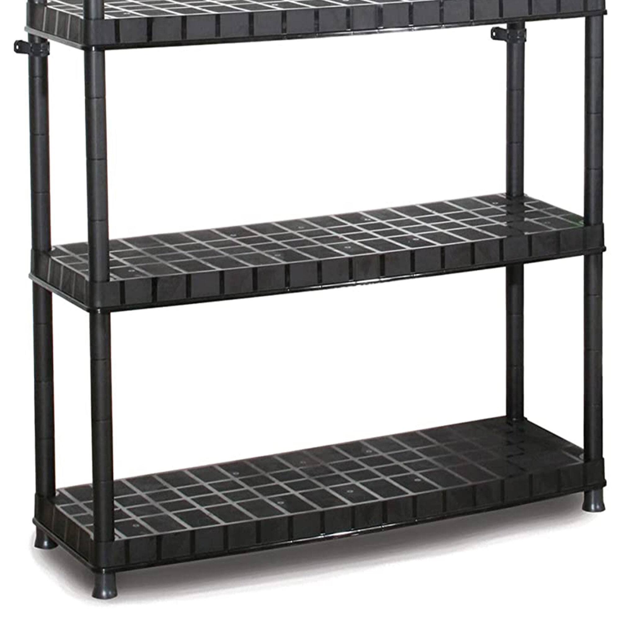 Alt View 5. Ram Quality Products - Ram Quality Products Optimo 16 inch 5 Tier Plastic Storage Shelves, Black - Black.