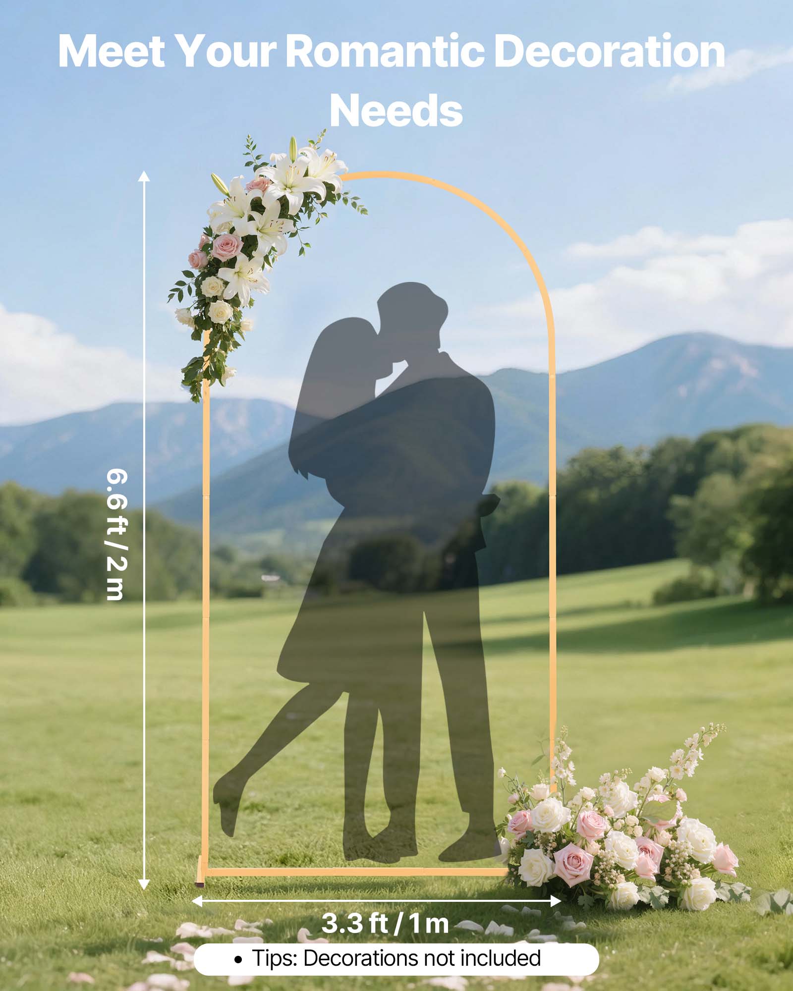 Meet Your Romantic Decoration Needs

6.6 ft / 2 m

3.3 ft / 1 m

Tips: Decorations not included