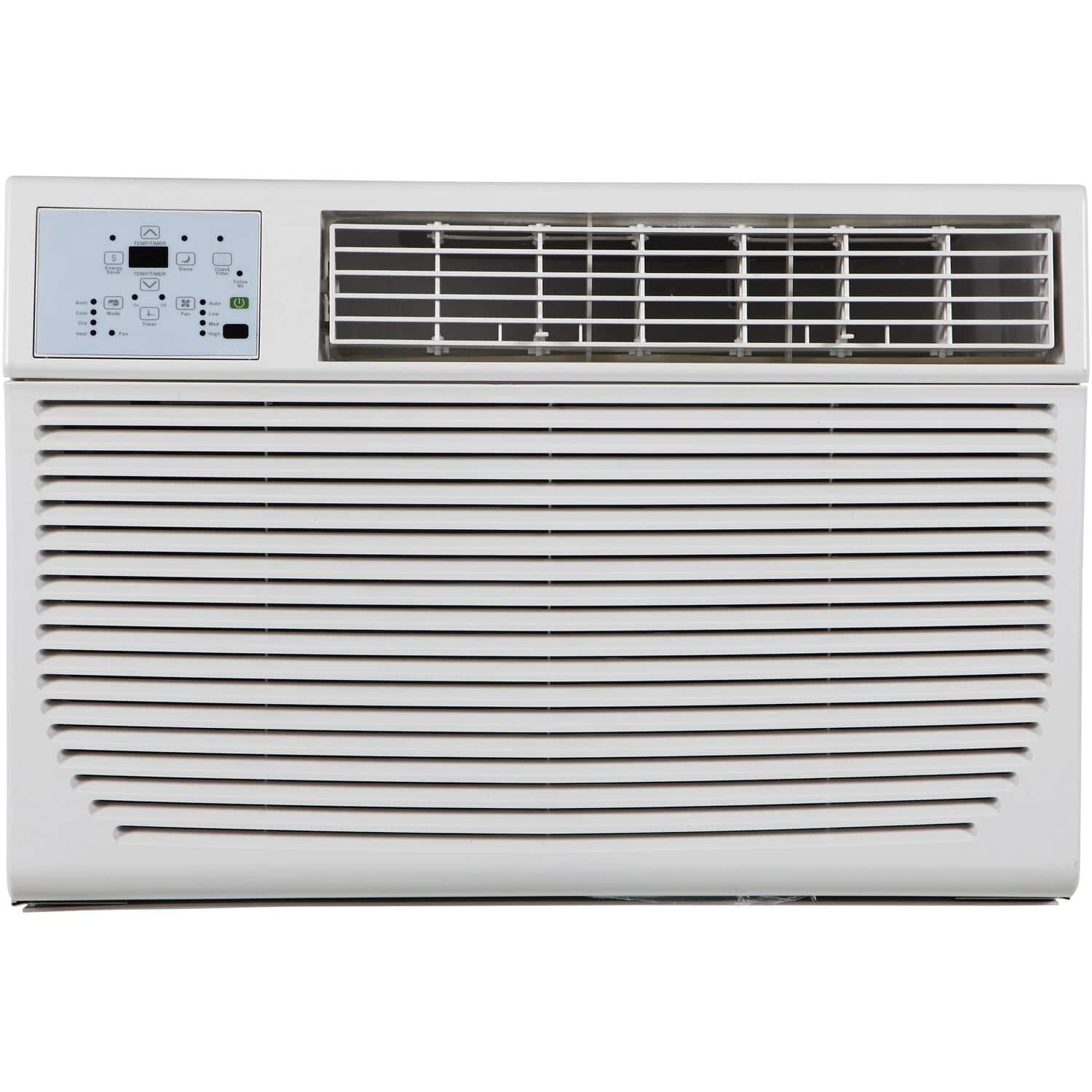 Front. Keystone - 350 Sq. Ft. 8,000 BTU Window Air Conditioner and 3,500 BTU Heater with Supplemental Heat - White.