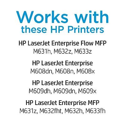 Works with these HP Printers

HP LaserJet Enterprise Flow MFP  
M631h, M632z, M633z

HP LaserJet Enterprise  
M608dn, M608n, M608x

HP LaserJet Enterprise  
M609dh, M609dn, M609x

HP LaserJet Enterprise MFP  
M631z, M632fht, M632h, M633fh