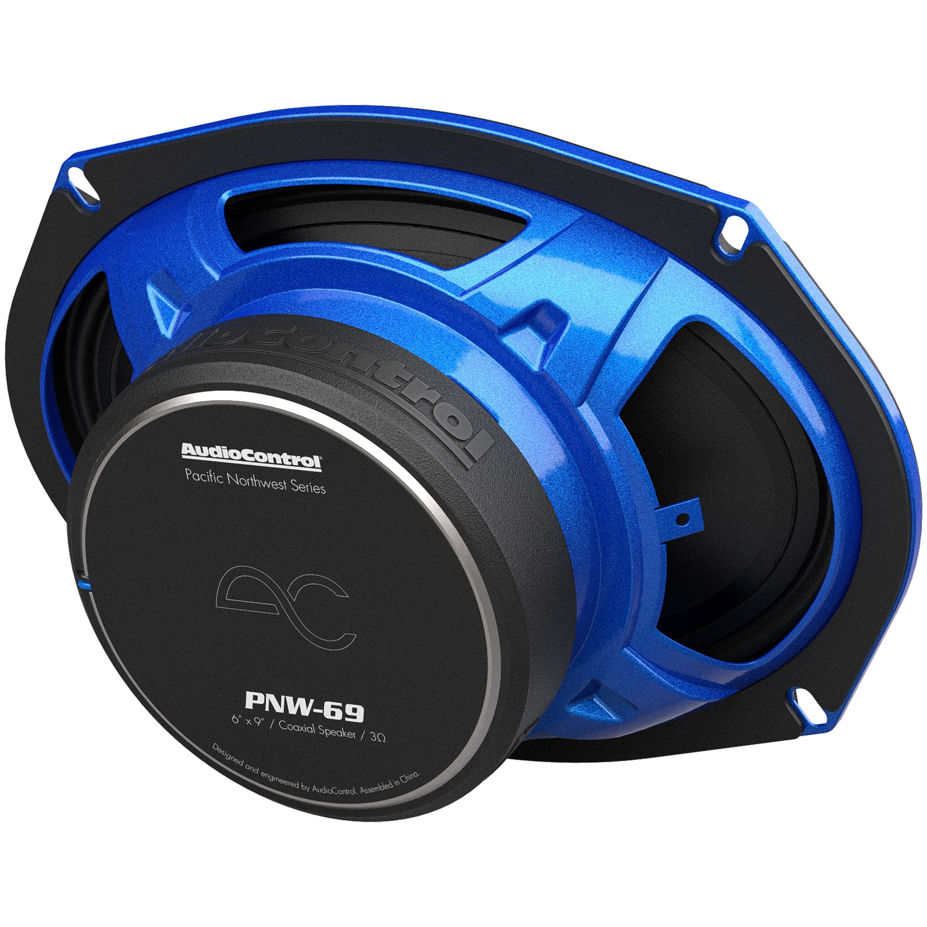 AudioControl Pacific Northwest Series PNW-69 speaker is designed for optimal performance and durability. It is a 300-watt speaker with a frequency response of 20 Hz to 20 kHz. The speaker features a blue and black color scheme and is made with high-quality materials to ensure long-lasting performance.