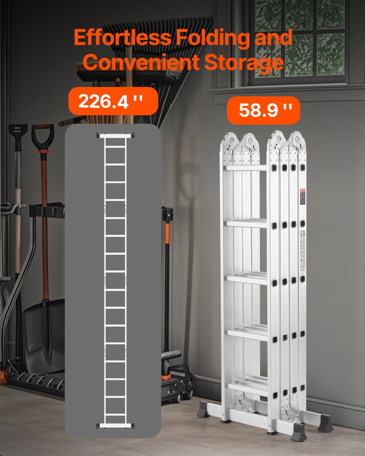 Effortless Folding and Convenient Storage  
226.4"  
58.9"