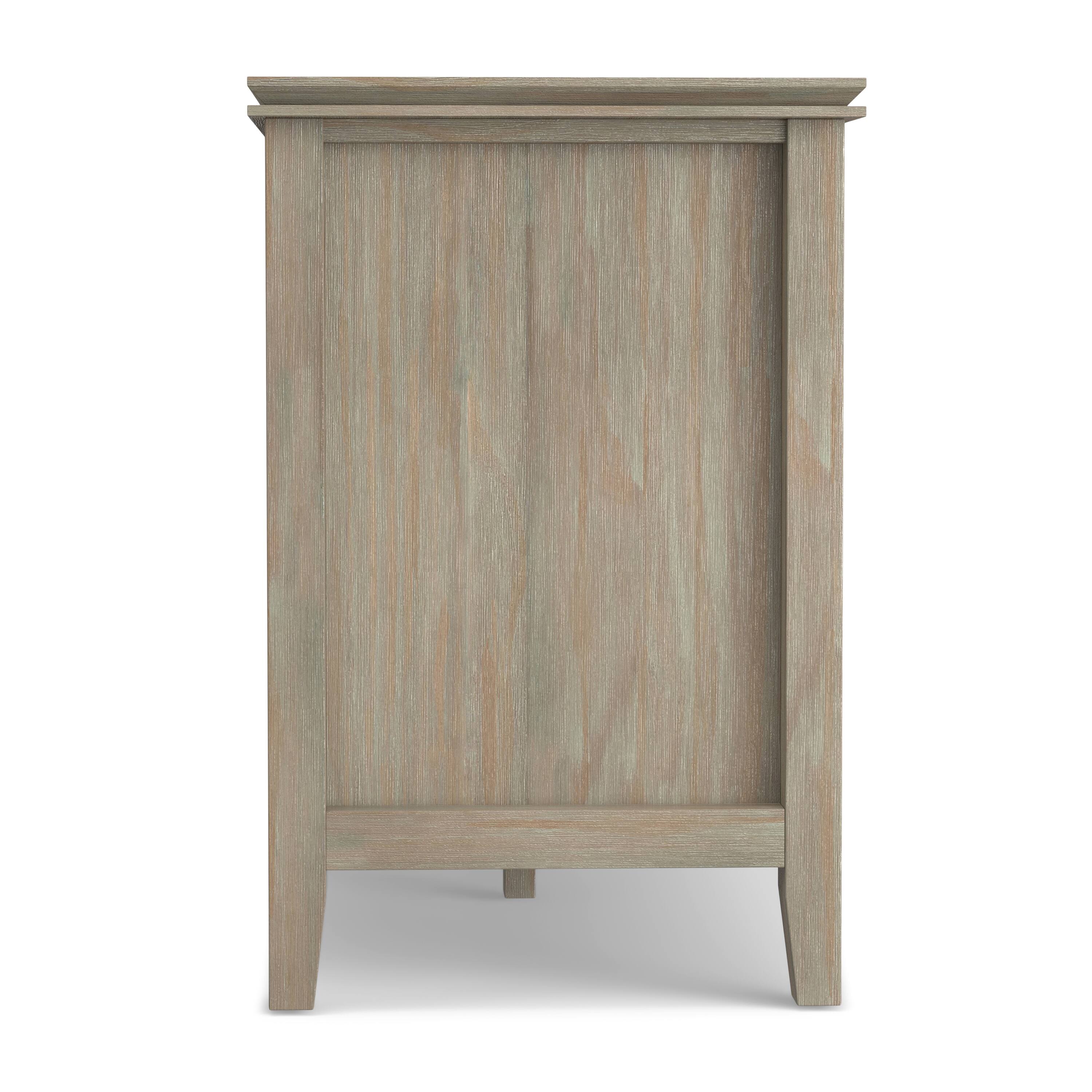 Alt View 1. Simpli Home - Artisan 72W Low TV Stand with Drawers, Glass Doors and Cubbies - Distressed Gray.