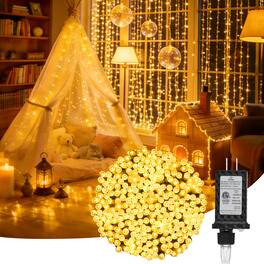 Unique Bargains - 300 LED 98ft Christmas Tree Lights 8 Modes Plug-in with Memory Function String Light for Bedroom Wreath - White