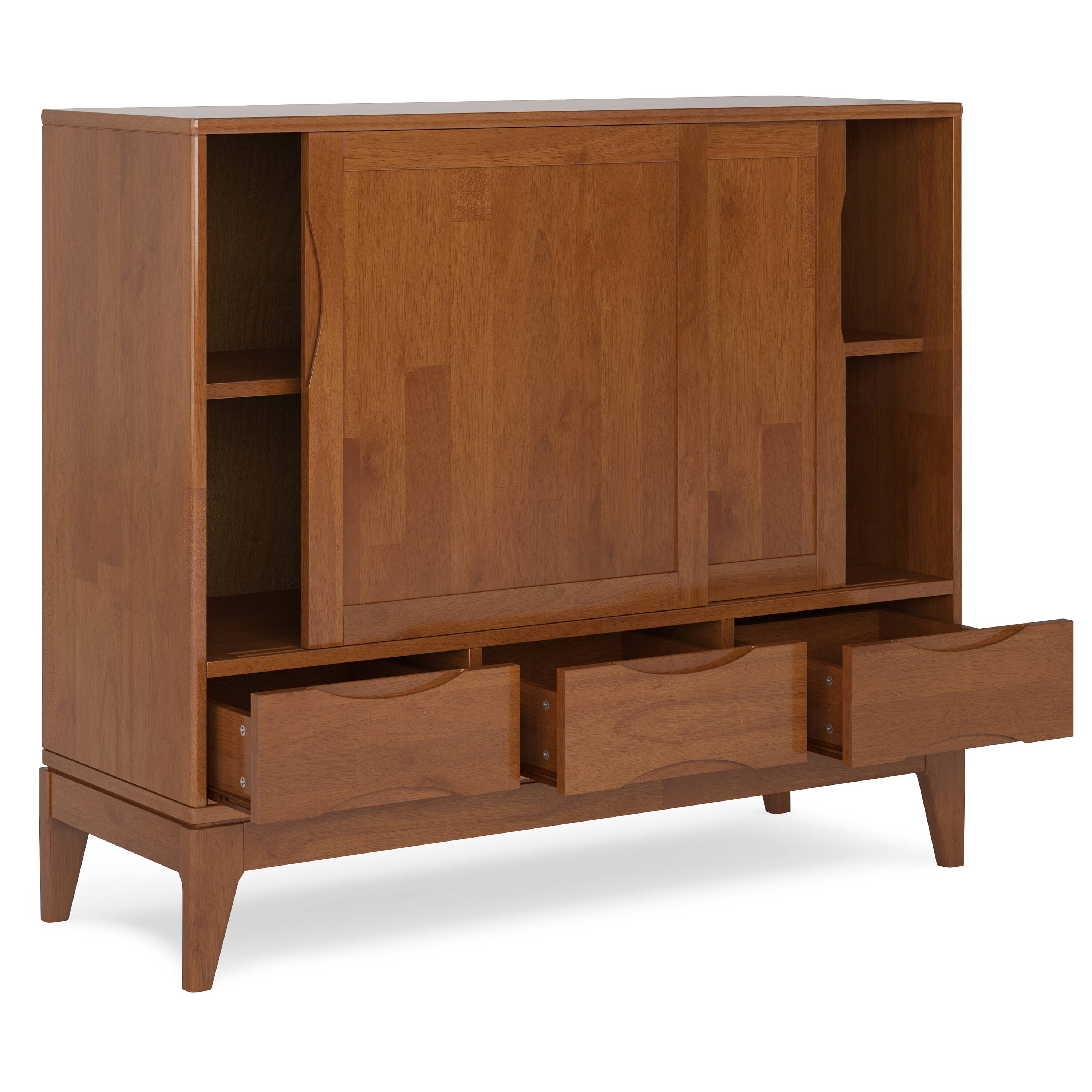 Alt View 11. Simpli Home - Harper Medium Storage Cabinet - Teak Brown.